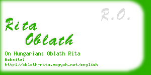 rita oblath business card